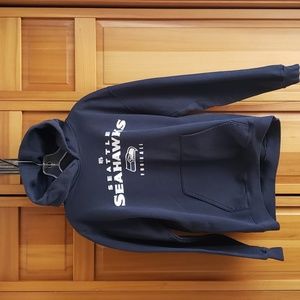 Seattle Seahawks Long Sleeved Hooded Sweatshirt Navy Size M